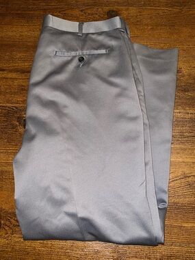 Perry Ellis Premium Gray Formal Dress Pant Tailored Fit Trousers Size 36/30